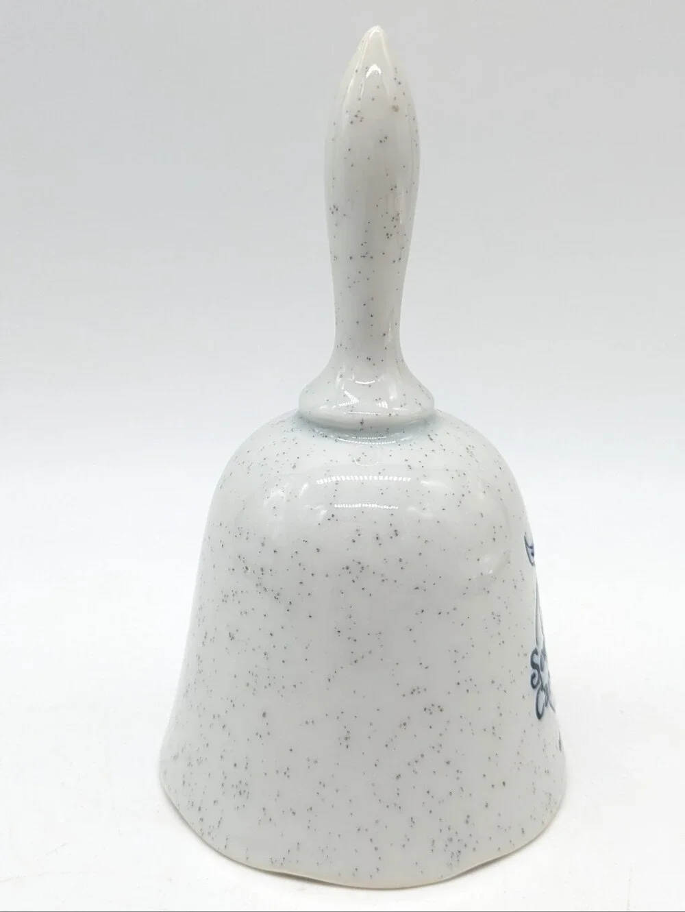 South Carolina Speckled Grey Pink Floral Peach Outline Ceramic Souvenir Bell